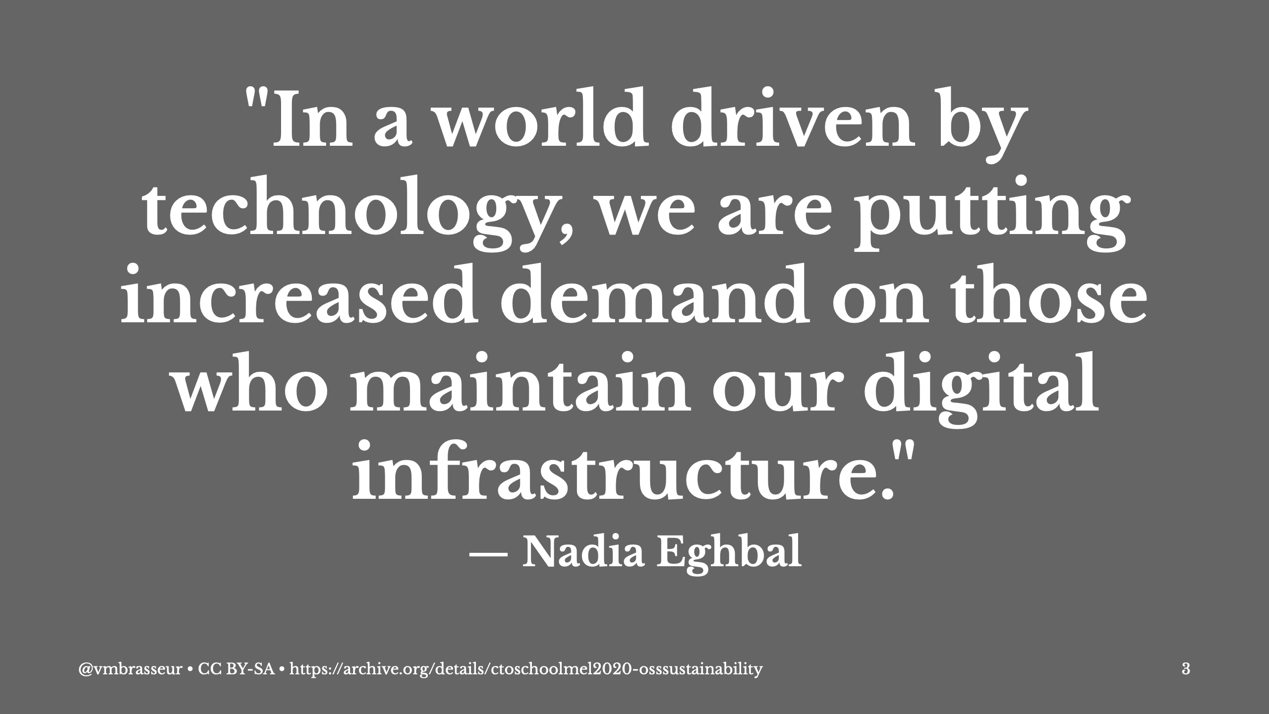 Quote from Nadia's report: In a world driven by technology, we are putting increased demand on those who maintain our digital infrastructure.