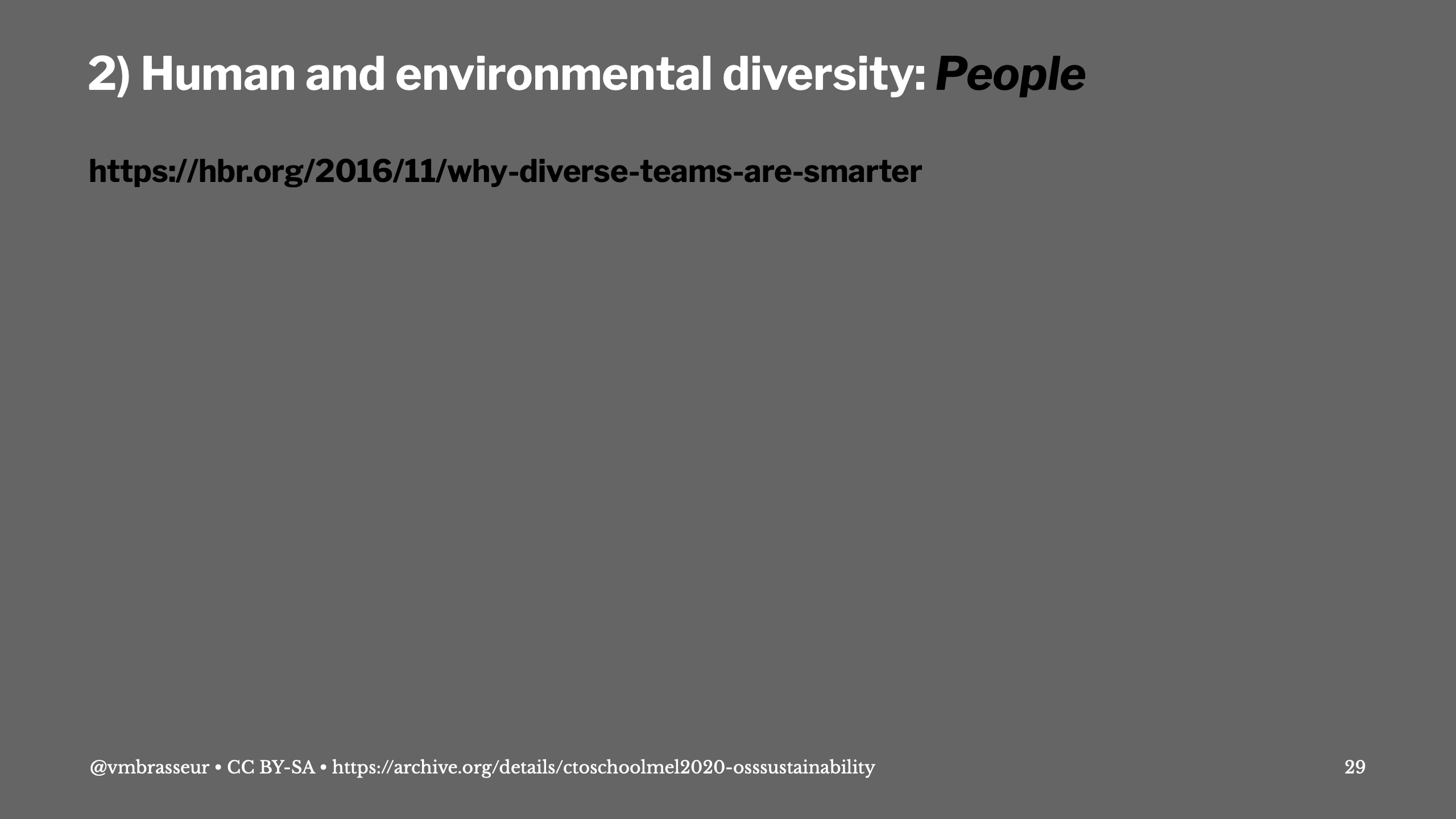 2) Human and environmental diversity: People