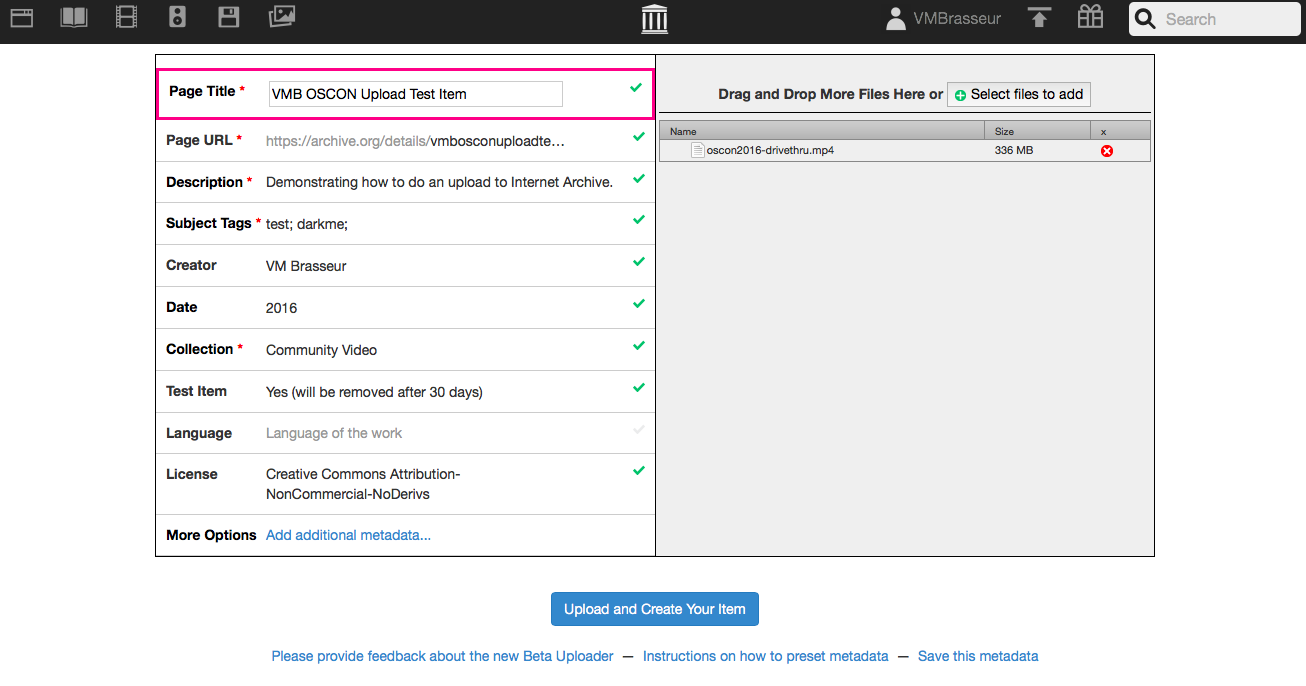 pic of the metadata form